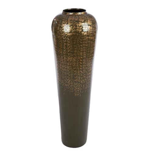 GILDE Whisper Vase, Metal, Height 95 cm x Diameter 30 cm, Beige/Gold, Bulbous Flower Vase
