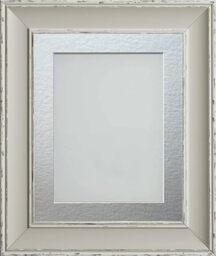 Frame Company Brooke Moonstone Grey Photo Frame, Silver Mount, 16x12 for 12x8 inch, fitted with perspex