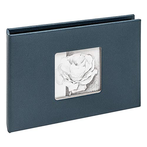 walther design MA-349-L Photo Album for 12 Photos 10 x 15 cm with Cut-Out Cover Condolence Blue