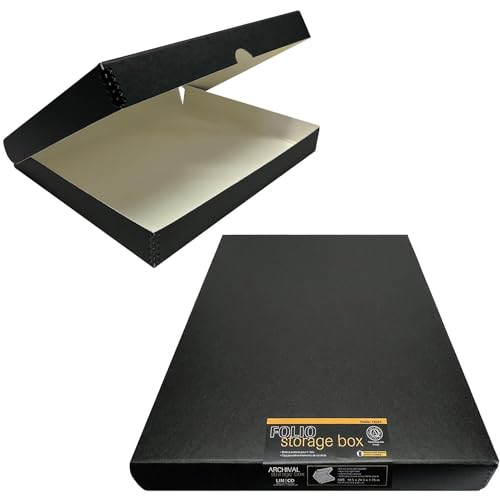 "Lineco, 18x24 Black Clamshell Box 18,5"" x24,5 x1,75, Archival Metal Edge, Protects Longevity, Organize & Store Photos, Documents, Craft, Cards, Magazine, Prints, Wedding Dresses, Diy, 2 Pack"