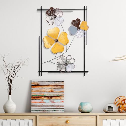 Handmade Decorative Metal Wall Accessory, 50 x 70 x 4 cm - 100% Metal, Unique Hand-Painted Design - Perfect for Home Decor & Art Lovers