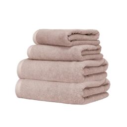 Ruggeri, 4 Towel Set, 2 Hand and 2 Guest, Cotton, Pink