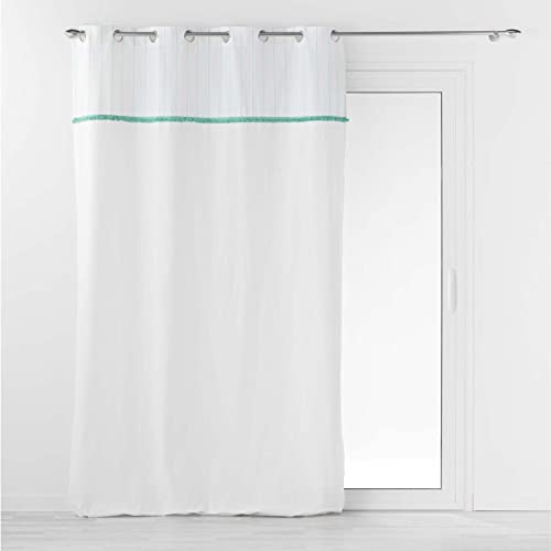 Douceur d'Intérieur Alizee Mint Eyelet Curtains 140 x 240 cm Polycotton Fringe