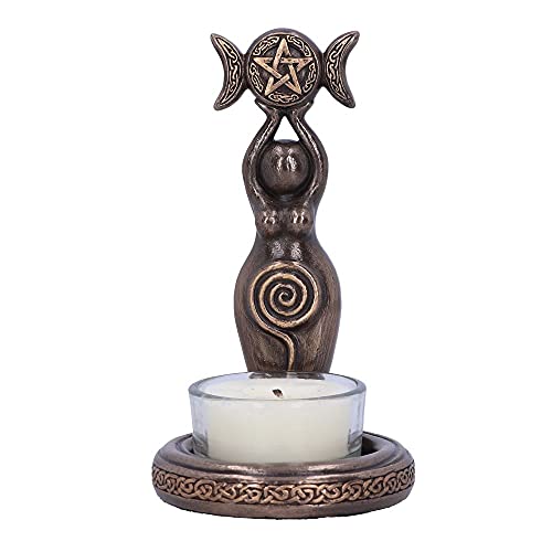 Nemesis Now Triple Goddess Tea Light Holder 12cm, Bronze D5686U1
