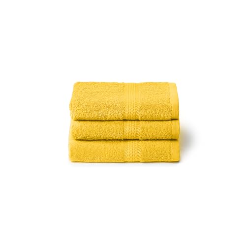 Caleffi 3X Small Bath Towel Set, 40 x 60 cm, 100% Soft and Absorbent Cotton for Bathroom, Face and Daily Use, Bidet Towels, Wash-resistant Guest Towel