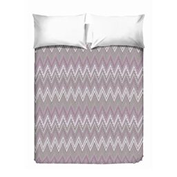 PENSIERI DELICATI Double Bedspread 260 x 280 cm, Single Towel 100% Cotton Pique, Ideal as a Furnishing Towel, Double Bed Blanket, Pink Barbed Pattern, 100% Made in Italy