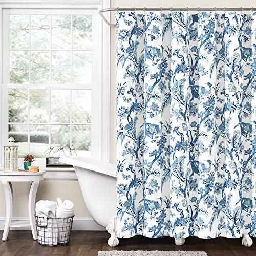 "Lush Decor Dolores Shower Curtain, 72"" x 72"", Blue"