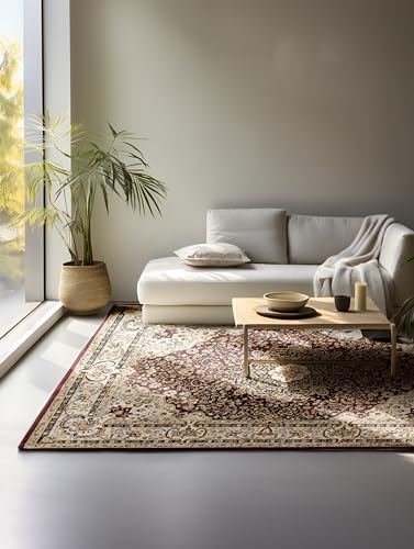 Nouristan Oriental Rug - Runner Oriental Classic Oriental Living Room Rug Densely Woven with Ornaments Flat Weave for Living Room, Bedroom, Dining Room, Hallway - Red, 80 x 120 cm
