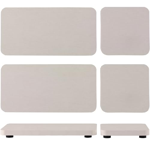 NiuYichee Set of 4 Water Absorbent Diatomite Coasters, Diatomaceous Earth Kitchen Soap Dish, Bathroom Trays, Water Absorbing Stone Used for Hand Soaps & Plants & Toiletries in The Modern Home