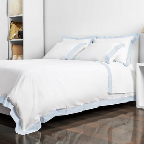 Camalisa White/Blue Oxford Pillow Cover 50x70cm