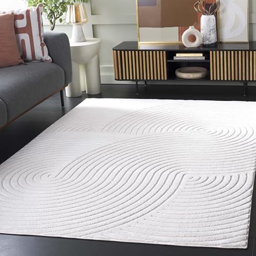 SAFAVIEH Selena Collection Modern Rug for Living Room Dining Room Bedroom Short Pile Ivory 63 x 90 Inch