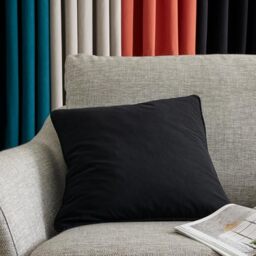 Catherine Lansfield Wilson Velvet 45x45cm Cushion Black