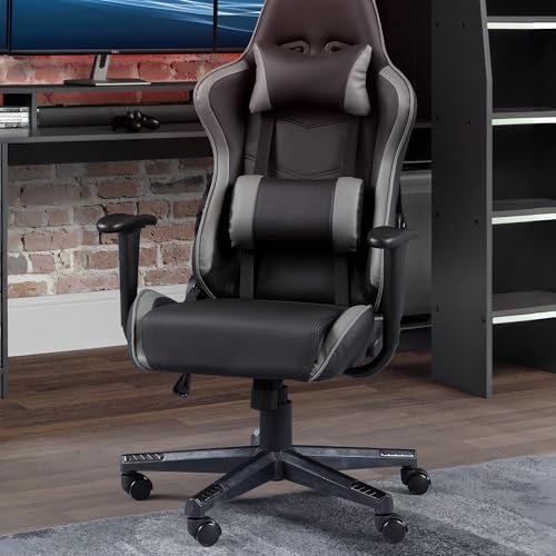 Julian Bowen Comet Gaming Chair, Black/Grey - H135 x W69 x D68cm