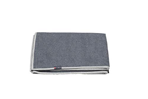 David Fussenegger VELVET Blanket Plain/Reversible, Cotton Acrylic, Dark grey/grey, 135 x 200 cm