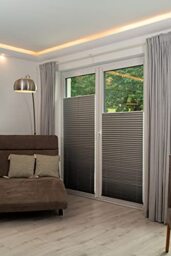 K-home Pleated Blind, Polyester, Metallic Silver, W45 x H210 cm