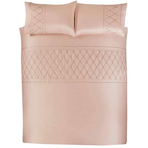 Rapport Home Belle Maison Monaco Blush Sequined Diamond Geometric King Duvet Cover Set Bedding Set