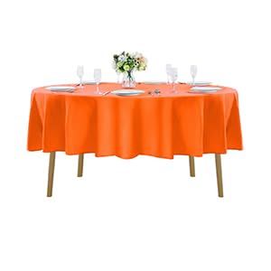 Cupuamon 90 inch Round Tablecloth Washable Polyester Table Cloth Decorative Table Cover for Wedding Party Dining Banquet???90 inch,Orange???