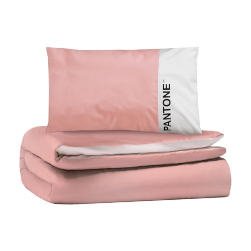 Osama Home PANTONE™ Single Cotton Duvet Cover Set for Single Bed Duvet Cover 155 x 200 cm with Flap 40 cm + Pillow Case 50 x 80 cm, Duvet Cover Set for Single Bed Set