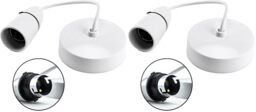 Status Ceiling Pendant Light Fitting - 6 Inch White Pendant Bayonet Light Bulb- S6INCPB4, Packaging May Vary (Pack of 2)