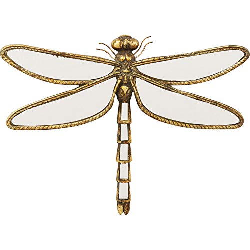 Kare Design Dragonfly Mirror Wall Decoration, Mirrored, 27 x 34 x 4 cm, Art, Mirror Look, Dragonfly Motif, Glamour, Handmade, Statement Piece, Living Room