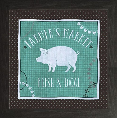 Frame Company Watson Range Little Red Farm II with by Veronique Charron Teal, Frame - 40 x 40 cm, Black