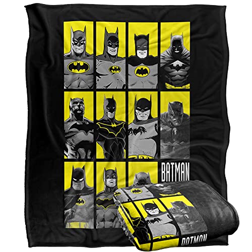 BATMAN 80 Years Batmen Officially Licensed Silky Touch Super Soft Throw Blanket 152 x 127 cm