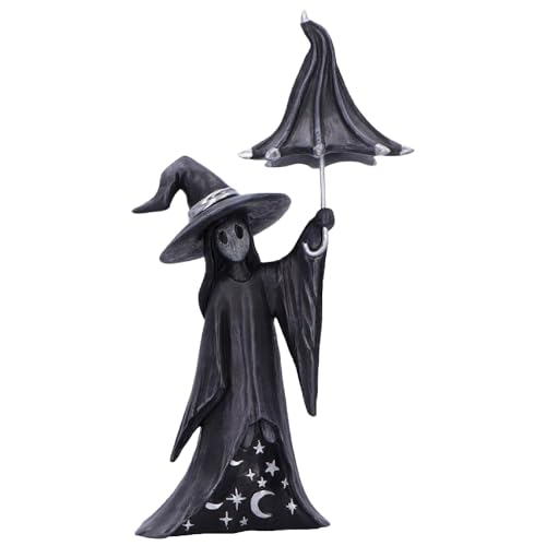 Nemesis Now Little Souls, Twinkle Figurine 18cm, Resin, Black, Witch Ghost - Brolly Figurine, Cast in the Finest Resin, Expertly Hand-Painted