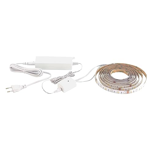 Eglo Connect LED Strip 3m Stripe-C, Smart Home Light Strip, RGB Strip self-Adhesive and cuttable, Material: Plastic, Colour: White, dimmable, Adjustable White Tones and Colours