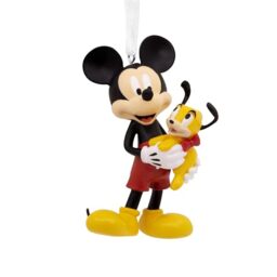 Hallmark Disney Mickey Mouse & Pluto Hanging Ornament, Christmas Decoration