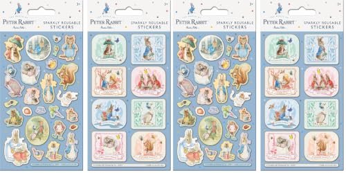 Peter Rabbit Duo Sticker Pack - Includes 2 Foil Stickers Sheets - Official Licensed Product - Reusable on Non-Porous Surfaces - Great for Kids Age 3+ - Use for Gifts, Decoration and Scrapbooking