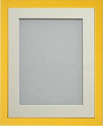 Frame Company Jellybean Range Mustard Yellow Wooden 12x10 inch Picture Photo Frame with Ivory Mount for Image 9x7 inch * Choice of Colours & Sizes* Fitted with Perspex