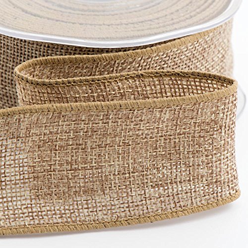 Italian Options Country Hessian Ribbon with Wired Edge, Natural Hessian Fabric Ribbons for Gift Wrapping, Bows, Wreaths, Wedding, Flowers, Florist, Burlap, Jute Ribbon, 38 mm x 10 Metre Roll, Natural