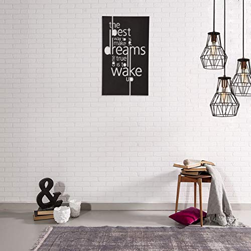 Homemania Wall Art Laminated Steel Black 30 x 0.15 x 50 cm