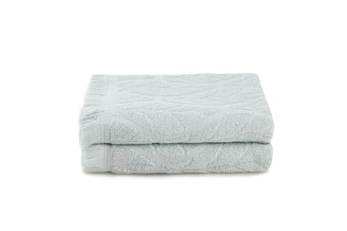 Foutastic Towel Set (2 Piece), Light Green, 50 x 90 cm, 100% Cotton, 340 g/m², Machine Washable at 40 °C, Soft and Absorbent