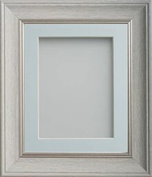 Frame Company Drummond Range Pale Grey 7x5 inch Picture Photo Frame with Light Blue Mount for Image 6x4 inch * Choice of Sizes* Fitted with Real Glass