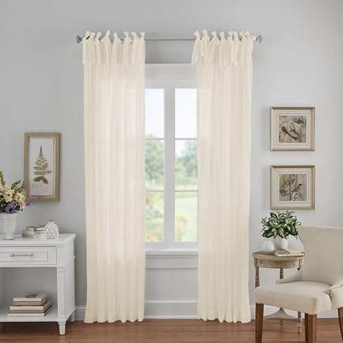 Elrene Single Window Curtain Drape, Polyester, Ivory, 52 in x 108 in (1 Panel)