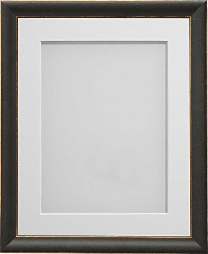 Frame Company Darcy Black Picture Photo Frames with White Mount, 9x7 for 7x5 *Choice of Colours* Fitted with Real Glass