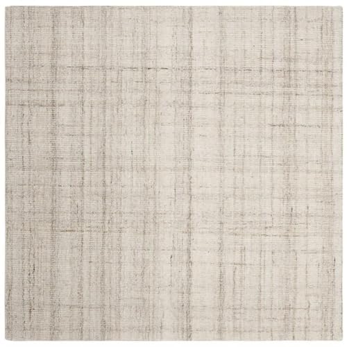 Safavieh Contemporary Rug for Living Room, Dining Room, Bedroom - Abstract Collection, Short Pile, in Ivory, 182 X 182 cm