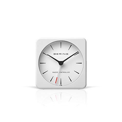 BERING Alarm Clock - Simple and Modern Nordic Design - White and White - Runs Particularly Quietly - 66 mm in Diameter - 91066-54S