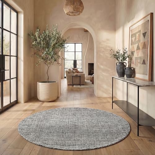 Safavieh Contemporary Rug for Living Room, Dining Room, Bedroom - Abstract Collection, Short Pile, in Black and Ivory, 183 X 183 cm