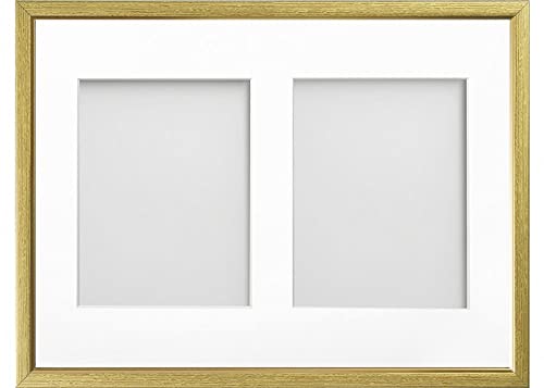 Frame Company Drayton Multi Aperture Photo Frame, Gold with Gold Inset, 16x12 for 8x6 inch (x2)