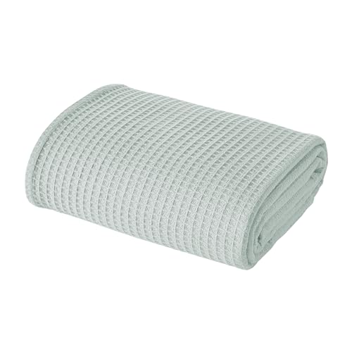 Modern Threads 100% Cotton Waffle Thermal Blanket, Pale Blue, Full/Queen