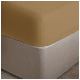 GC GAVENO CAVAILIA Easy Care Percale Extra Deep Fitted, Luxury Soft & Cosy Non Iron Thick Polycotton Bed Sheets, Mocha, Double