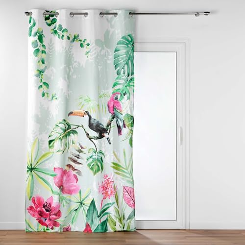 Douceur d'Intérieur, Louisiana Eyelet Curtain 140 x 260 cm Printed Cotton