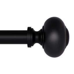"QITERI Curtain Rod 72""-144"" for windows 1 Pack with Translucent Round Finials, 1"" Diameter Rod Decorative Translucent Round Finials Adjustable Telescoping Sliver Drapery Rod of Window Treatment"