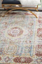 Safavieh Craft Art-Inspired Indoor Woven Rectangle Area Rug, Valencia Collection, VAL111, in Blue / Multi, 152 X 244 cm for Living Room, Bedroom or Any Indoor Space