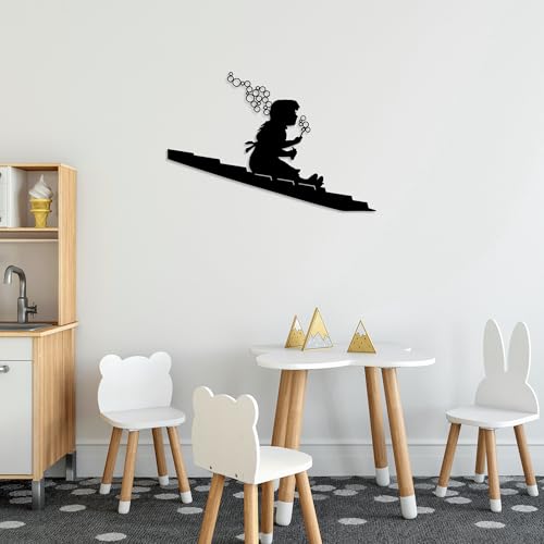 Hanah Home Stylish Black Decorative Metal Wall Accessory, 47 x 70 cm, 100% Metal, 1.5 mm Thickness, Easy Wall Mounting, Perfect for Modern Decor