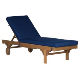 Safavieh Wooden Outdoor Lounge Chair Back with Adjustable Side Table