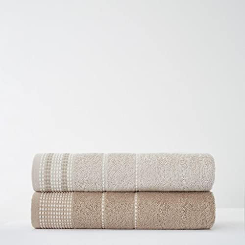 GC GAVENO CAVAILIA 550 GSM Dalby Bath Towel Set, 100% Pure Cotton Luxury Quality Soft & Cosy Bathroom Water Absorbent, Natural