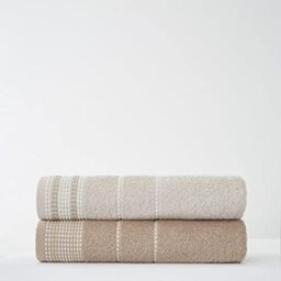 GC GAVENO CAVAILIA 550 GSM Dalby Bath Towel Set, 100% Pure Cotton Luxury Quality Soft & Cosy Bathroom Water Absorbent, Natural